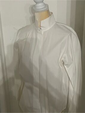 Classic White Mandarin-Collar Men's Shirt